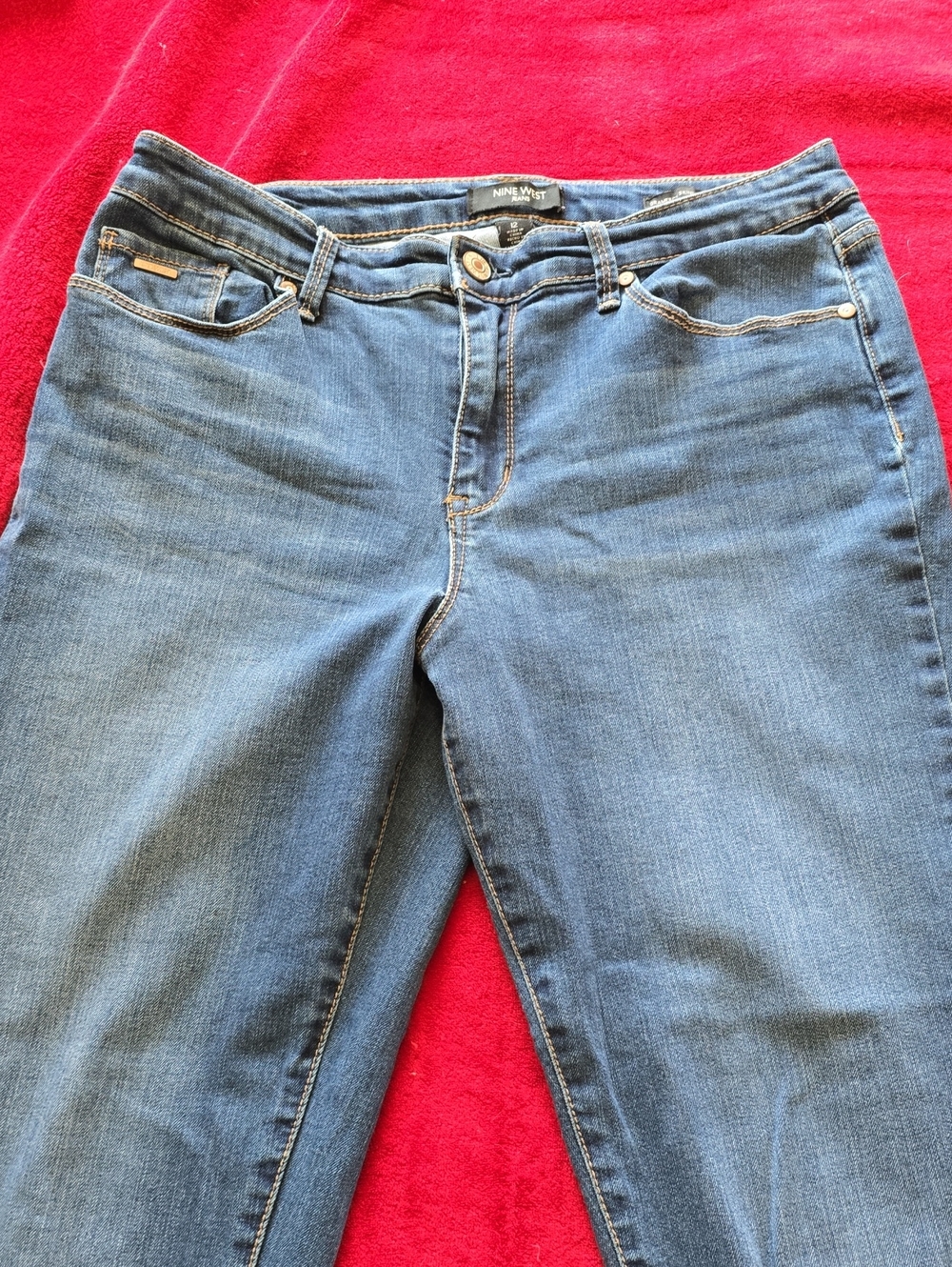 Nine West Straight-Leg Blue Stretch Jeans